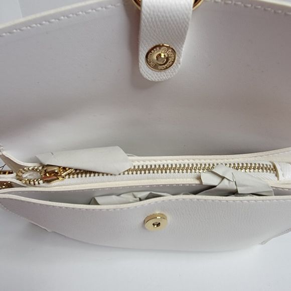 Chicos Convertible Tassel Crossbody Bag Fold Over Bag Zip Up‎ White - Picture 4 of 14